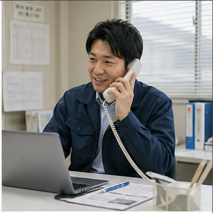電話対応の様子
