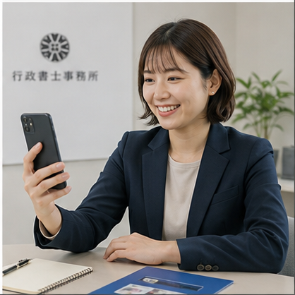 オフィスで電話対応する女性